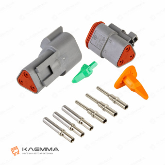 Разъем вп 3-контактный DT (Deutsch) 0.5-1.0 мм2. DT06-3_KIT.41_02