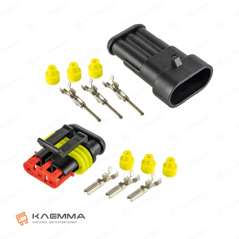 Разъем 3-контактный SUPERSEAL 1.5 (MTA). 4423660_KIT_02
