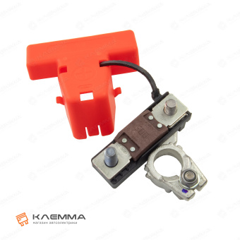 Клемма АКБ с держателем предохранителя MEGAVAL литая с крышкой (MTA) левая. 0301230_14