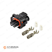 Разъем влагозащищенный 2-контактный "мама" (Bosch) сечение 1.5-2.5 мм2