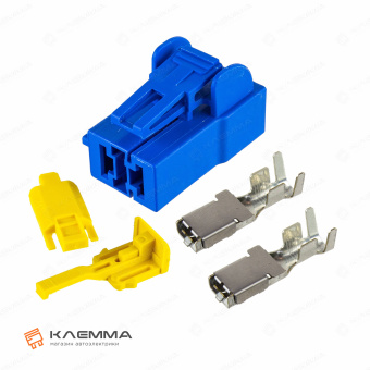 Разъем 2-контактный POWER мама с CPA (MTA) синий сечение 8.0-10.0 мм2. 4540315_KIT.13_01