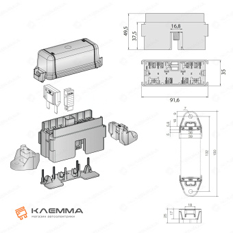 Модуль предохранителей MAXIVAL (MTA) комплект с держателями. 0101470_KIT.2_20