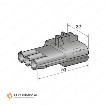 Корпус разъема влагозащищенного 3-контактного SEAL 2.8 папа (MTA). 4423560_20