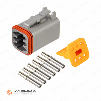 Разъем вп 6-контактный DT мама (Deutsch) 0.5-1.0 мм2. DT06-6S+W6S_KIT.11_01