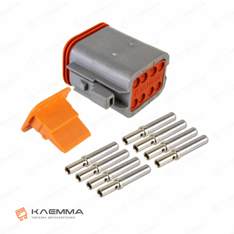 Разъем вп 8-контактный DT мама (Deutsch) 0.5-1.0 мм2. DT06-8S+W8S_KIT.11_02