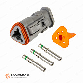 Разъем влагозащищенный 3-контактный DT "мама" (Deutsch) с удлиненным фланцем сечение 1.0-2.0 мм2