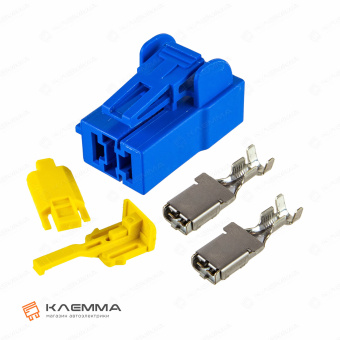 Разъем 2-контактный POWER мама с CPA (MTA) синий сечение 4.0-6.0 мм2. 4540315_KIT.12_01