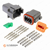 Разъем влагозащищенный 8-контактный DT (Deutsch) сечение 0.5-1.0 мм2