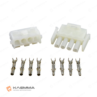 Разъем 4-контактный Universal MATE-N-LOK мама-папа (TE). 1-480703-0_KIT2_02