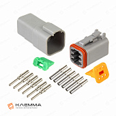 Разъем влагозащищенный 6-контактный DT (Deutsch) сечение 0.5-1.0 мм2