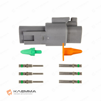 Разъем вп 3-контактный DT мама (Deutsch) 1.0-2.0 мм2. DT06-3S+W3S_KIT.12_06