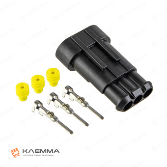 Разъем 3-контактный SUPERSEAL 1.5 папа (MTA). 3050127_02