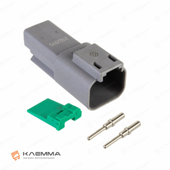 Разъем вп 2-контактный DT папа (Deutsch) 0.5-1.0 мм2. DT04-2P+W2P_KIT.21_01