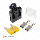 Держатель предохранителя MAXI наборный (MTA) с кронштейном и предохранителями 20 А