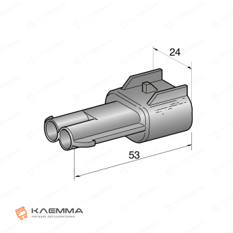 Корпус разъема влагозащищенного 2-контактного SEAL 2.8 папа (MTA). 4423540_20