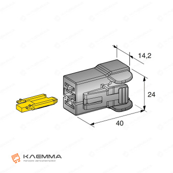 Разъем силовой 2-контактный POWER мама-папа (MTA). 4540305_KIT2.1_20