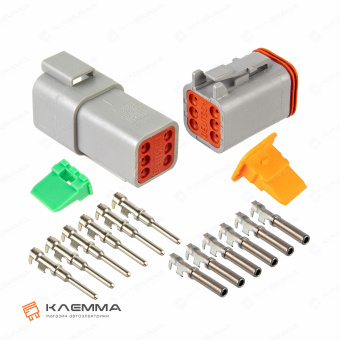 Разъем вп 6-контактный DT (Deutsch) 0.75-2.0 мм2. DT06-6_KIT.43_02