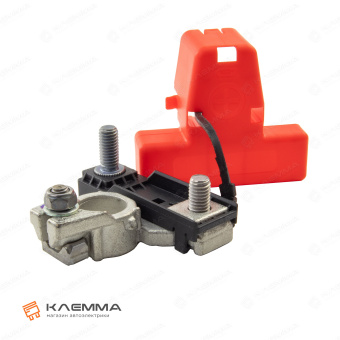 Клемма АКБ с держателем предохранителя MEGAVAL литая с крышкой (MTA) левая. 0301230_12