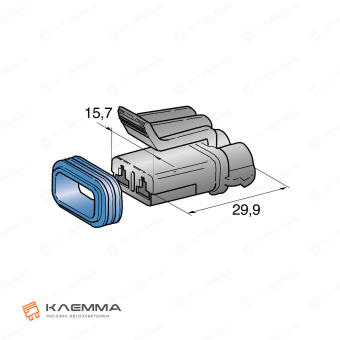 Корпус разъема влагозащищенного 2-контактного SEAL 2.8 мама (MTA). 4423530_20