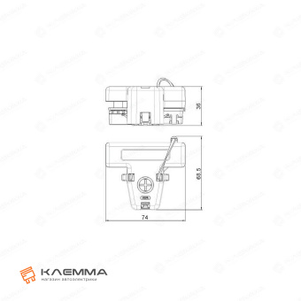 Клемма АКБ с держателем предохранителя MEGAVAL литая с крышкой (MTA) левая. 0301230_20