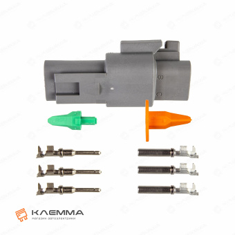Разъем вп 3-контактный DT (Deutsch) 0.75-2.0 мм2. DT06-3_KIT.43_04