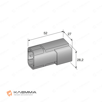 Корпус разъема силового 2-контактного POWER папа (MTA) без замка. 4540405_20
