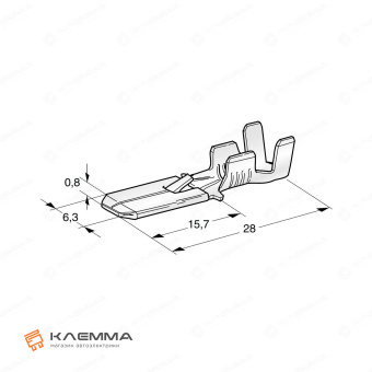 Клемма низ FASTON M630 с замком не луженная (MTA) 1.0-2.5 мм2. 1301665_20
