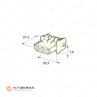 Разъем 3-контактный Universal MATE-N-LOK мама-папа (TE). 1-480701-0_KIT2_20