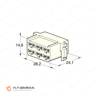 Корпус разъема 6-контактного MULTIPLE 6.3 мама (MTA). 4410260_20