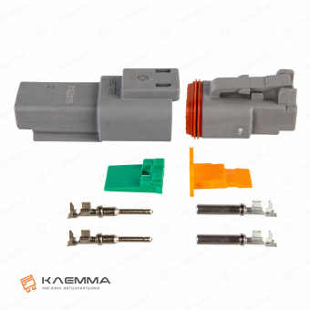 Разъем вп 2-контактный DT (Deutsch) 0.75-2.0 мм2. DT06-2_KIT.43_03