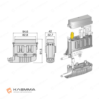 Монтажная коробка на 4 предохранителя MAXIVAL (MTA) комплект. 0100500_KIT_20