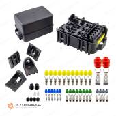 Блок водонепроницаемый для 6 предохранителей MINI, 1 MAXI, 1 реле MINI и 3 MICRO (MTA) базовая компл