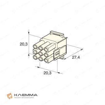 Корпус разъема 9-контактного Universal MATE-N-LOK папа (TE). 1-480706-0_20