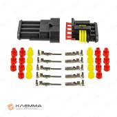 Разъем влагозащищенный 4-контактный SUPERSEAL 1.5 "мама"/"папа" (Hella)